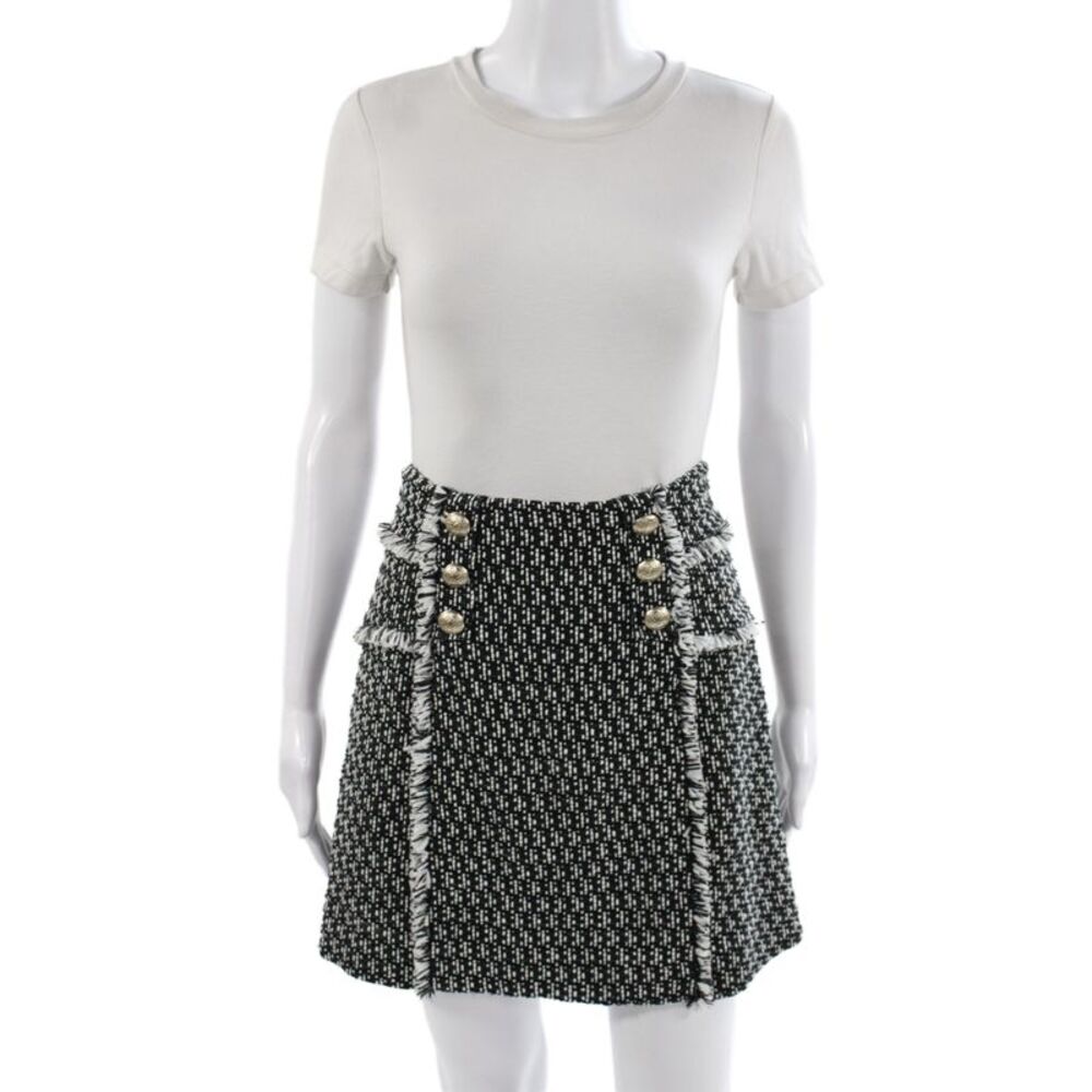 Intermix Women Black Check Mini Skirt Zip Size 6